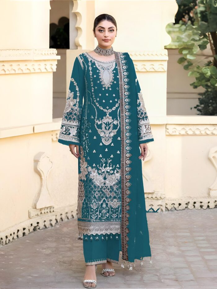 Silk Satori U-127 Qalamkar Embroidered Chiffon Suit